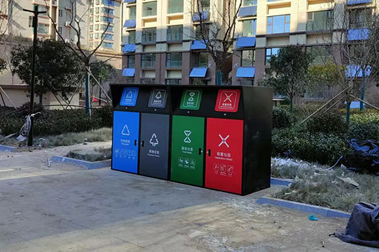 四分類垃圾桶罩，垃圾分類亭